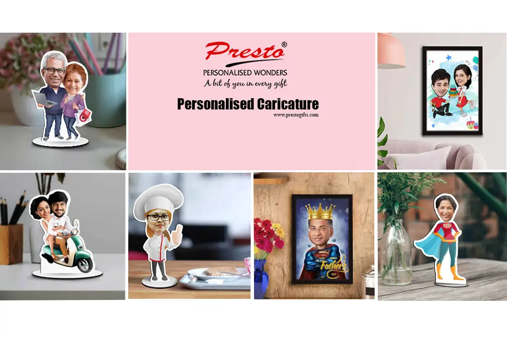 Buy Personalized couple, brother, sister caricatures, frames Presto