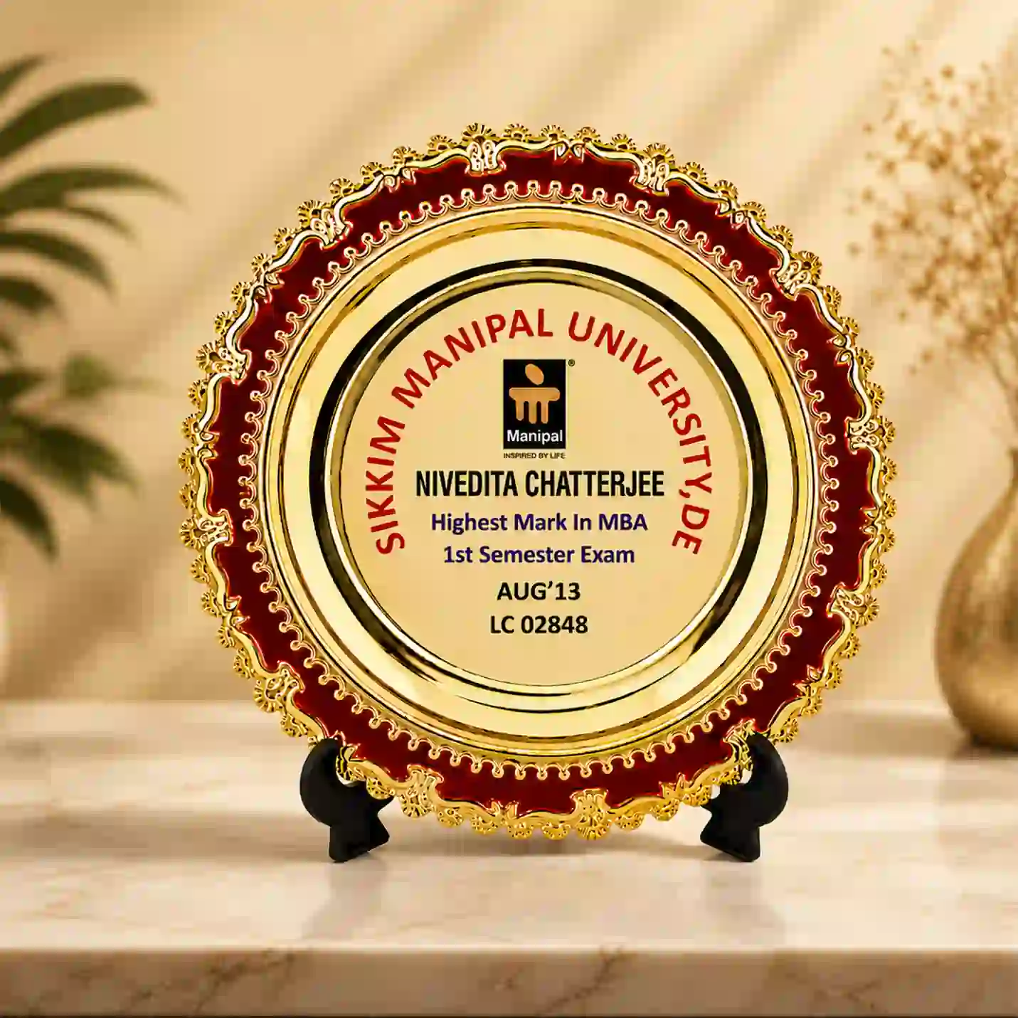 Personalized Crest with Stand & Box