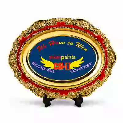 Oval Crest with Stand & Box- Small