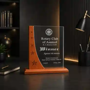 Acrylic Trophy with Wooden base