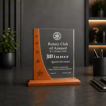 Acrylic Trophy with Wooden base