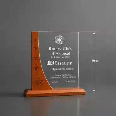 Acrylic Trophy with Wooden base