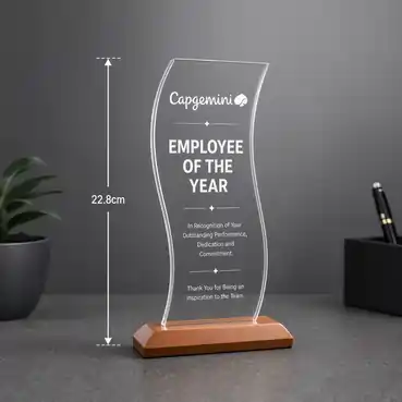 Acrylic Trophy with Wooden base