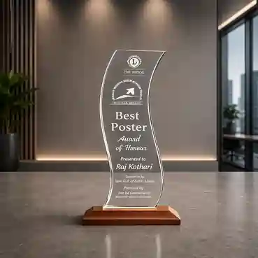 Acrylic Trophy with Wooden base