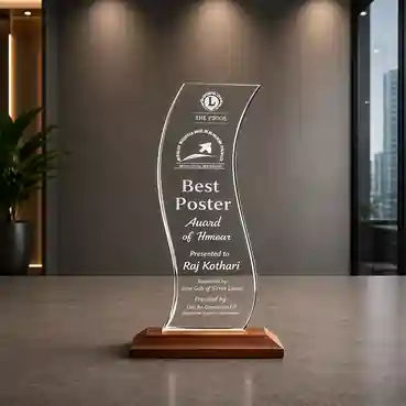 Acrylic Trophy with Wooden base