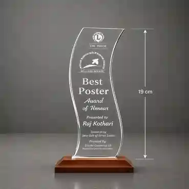 Acrylic Trophy with Wooden base