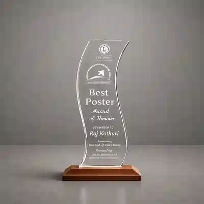 Acrylic Trophy with Wooden base