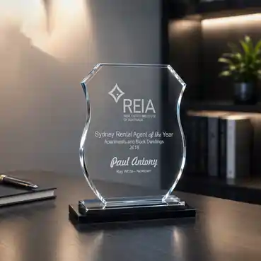 Customised Clear Crystal Memento Award