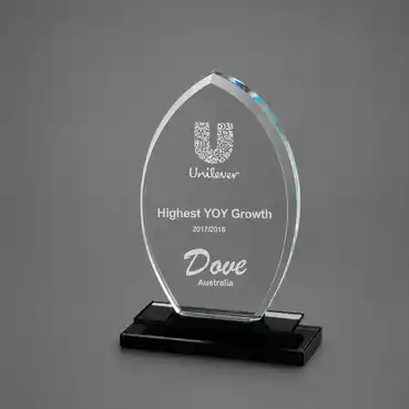 Customised Clear Crystal Memento Award