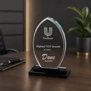 Customised Clear Crystal Memento Award