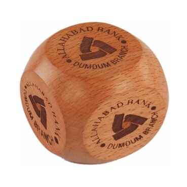 Personalized Dice Shaped Wooden Paperweight