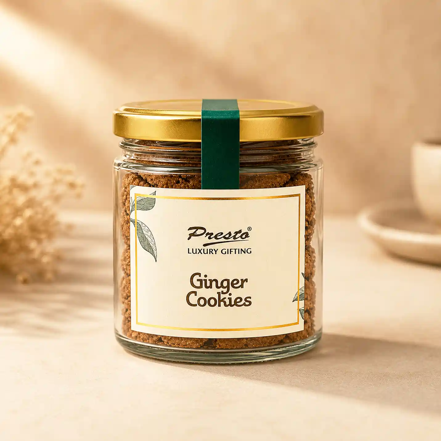 Fresh Ginger Crunch Cookies Jar