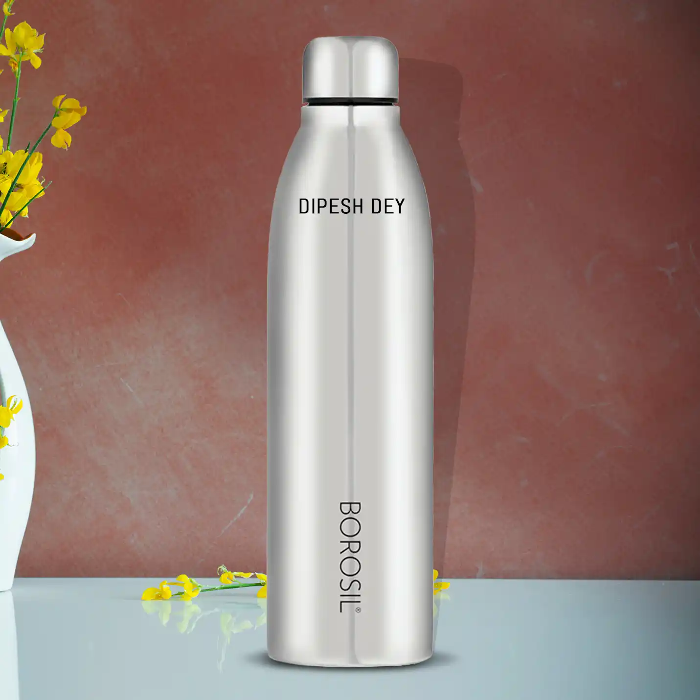 Elegant Borosil Single Wall Steel Bottle – 950ml