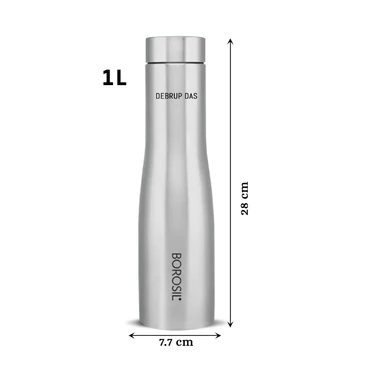 Personalised Steel Wall Borosil Bottle ( 1 Litre)