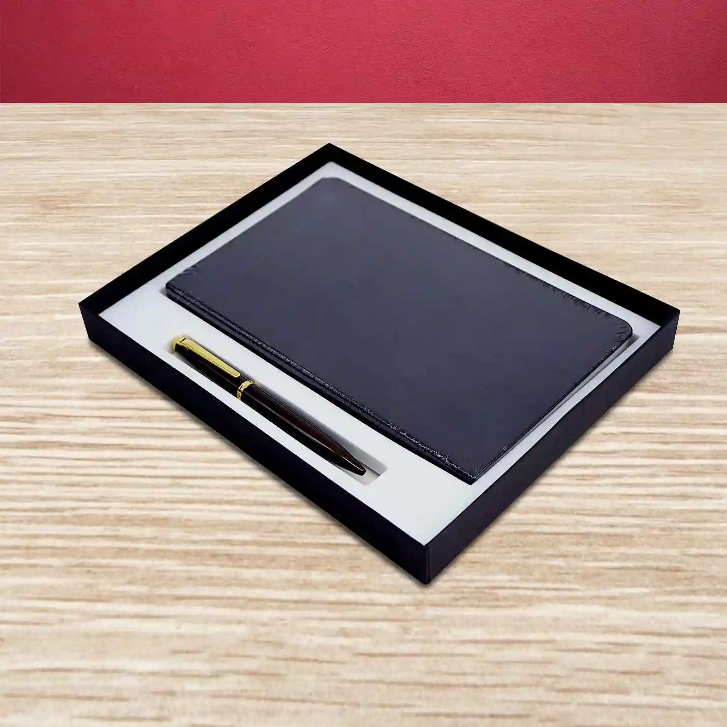 Customized Pennline Atlas 3209 Brown Roller Ball Pen and A5 Notebook