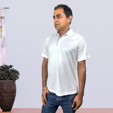 Customised Adidas White Polo T-Shirt for Men – Half Sleeve