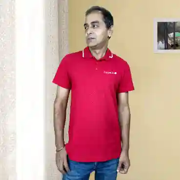 Personalised Adidas Red Polo T-Shirt for Men – Half Sleeve