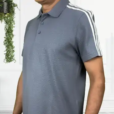 Personalised Grey Adidas Men’s T-Shirt – Elegant Polo Style