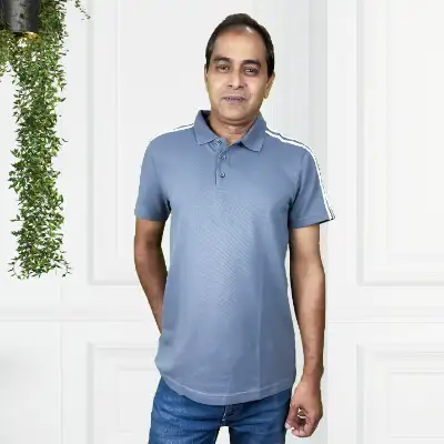 Personalised Grey Adidas Men’s T-Shirt – Elegant Polo Style