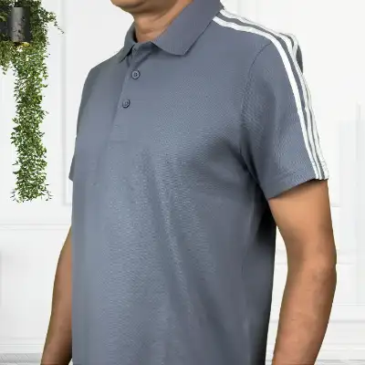 Grey Adidas Men’s T-Shirt – Elegant Polo Style