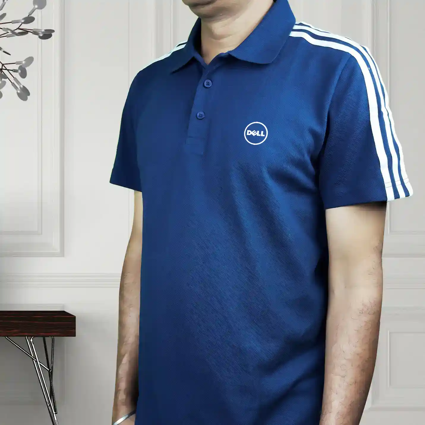 Customised Adidas Polo T-Shirt for Men – Solid Blue Edition