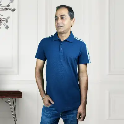 Polo T-Shirt for Men – Solid Blue Edition