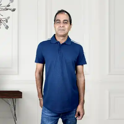 Customised Adidas Polo T-Shirt for Men – Solid Blue Edition