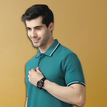 Personalised Aqua Green Polo Tipping T-shirts