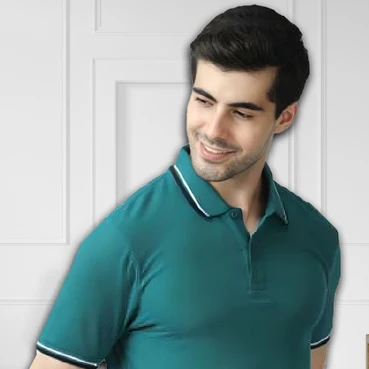 Trendy Mark & Spencers Personalised Aqua Green Polo Tipping T-shirts