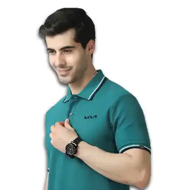 Trendy Mark & Spencers Aqua Green Polo Tipping T-shirts