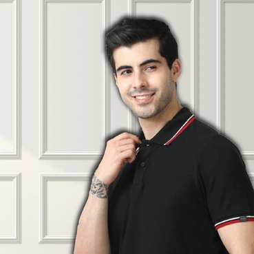 Classy Mark & Spencers Customised Black Polo Tipping T-shirts