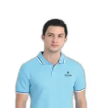Custom Sky Blue Polo Tipping T-shirts