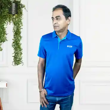 Customised Adidas Blue Gradient Polo T-Shirt for Men