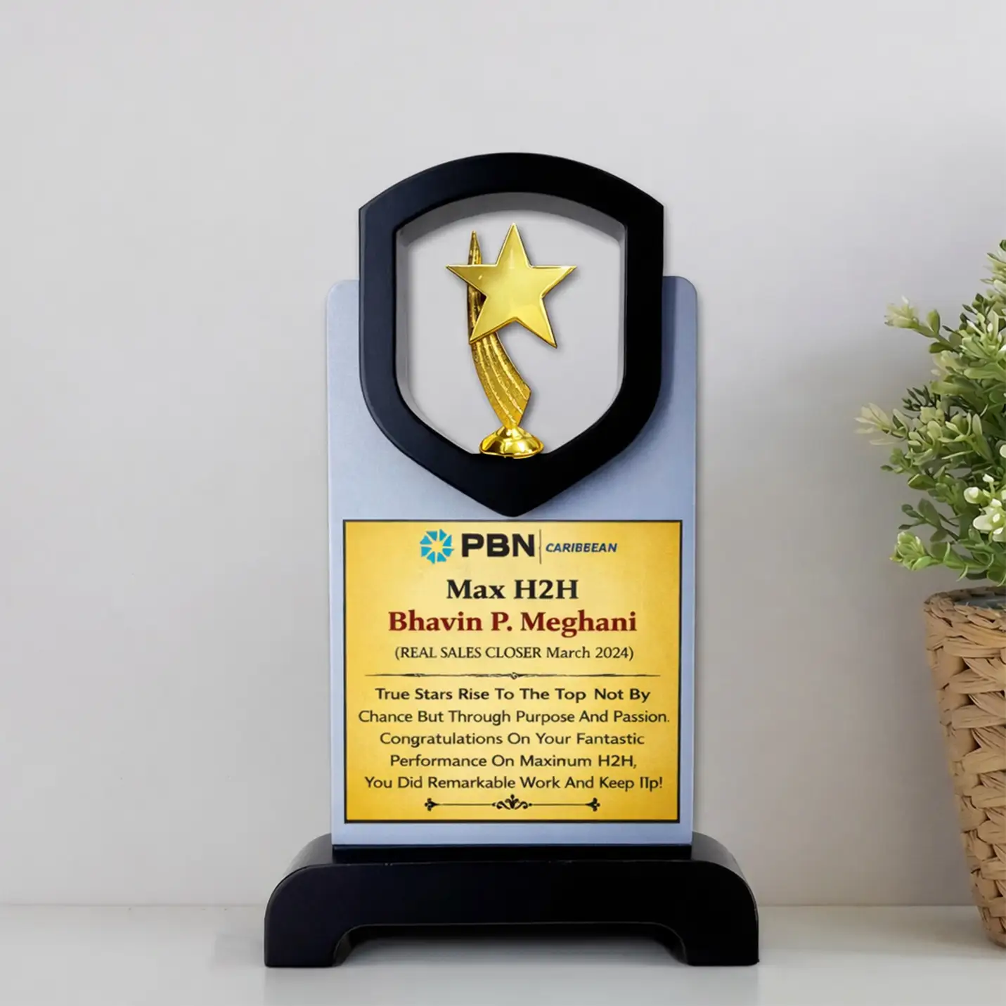 Prestige Star Wooden Appreciation Memento