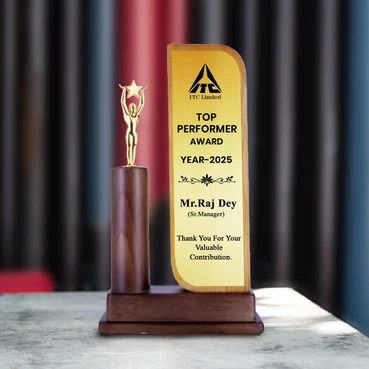 Elegance Rising Star Human Wooden Trophy