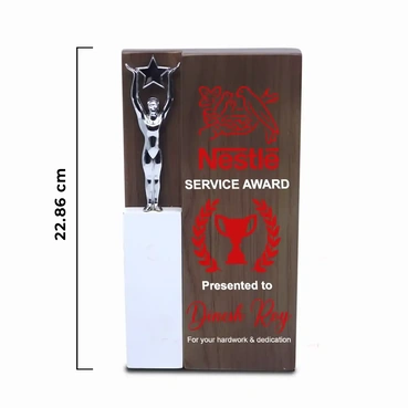 Personalised Wooden with Metal Statuette - 8 inches-1