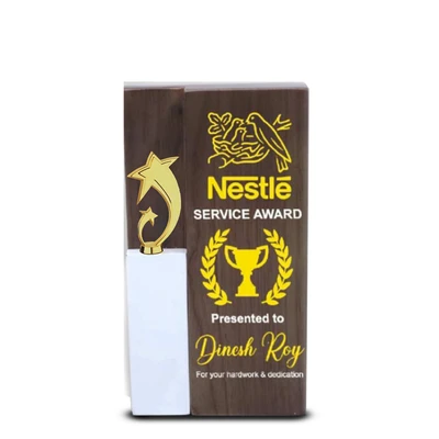 Star Engraved Metal Event Trophy