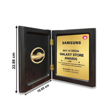 Elegant Book-Style Hand Shake Memento