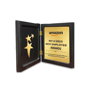Book Shape 3 Star Corporate Wooden Memento
