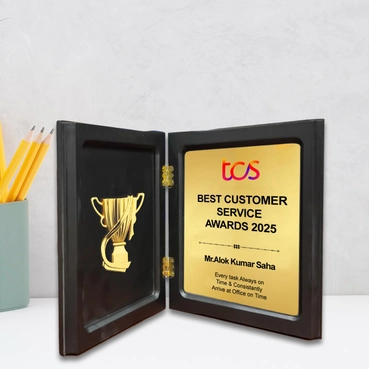 Premium Champions Wooden Book Style Memento