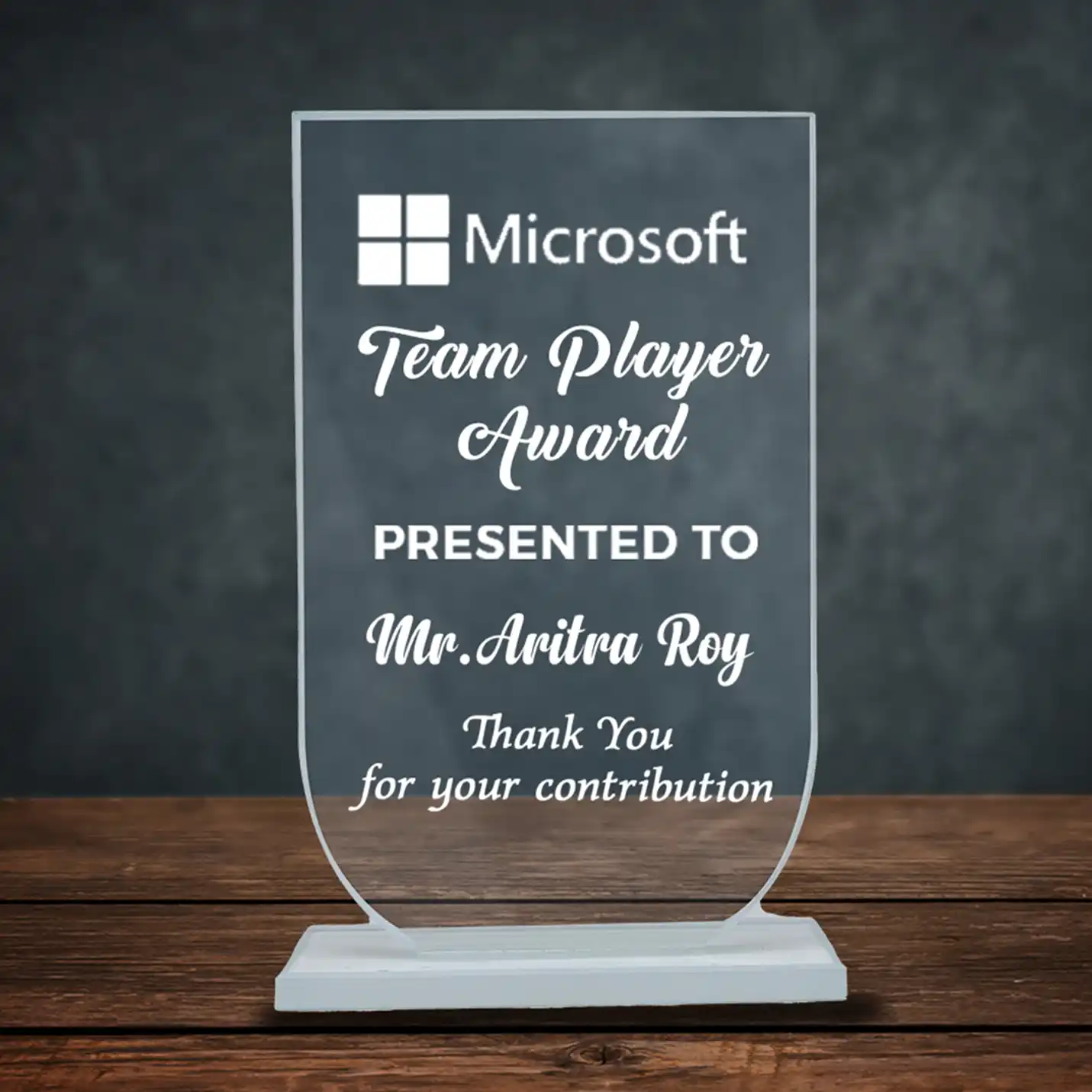 Curve Customised Glass Mementos