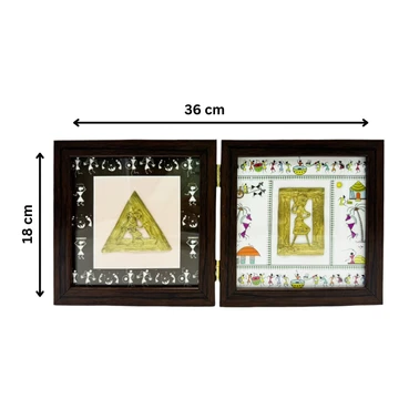 Timeless Twin-Panel Dhokra Art Wooden Frame