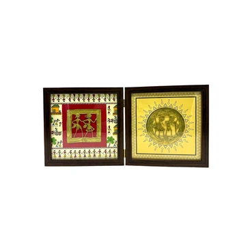 Dhokra Table Décor Wooden Frame Set