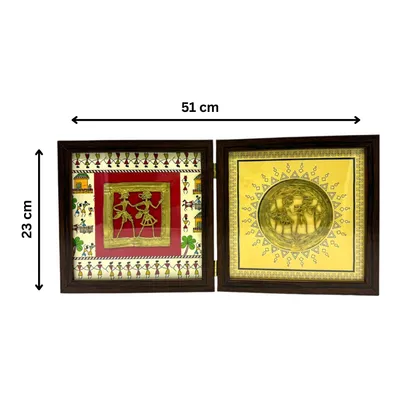 Dhokra Table Décor Wooden Frame Set