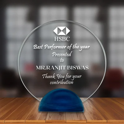 Personalised Crystal Plaque with Sandblasting finish