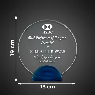 Crystal Plaque with Sandblasting finish