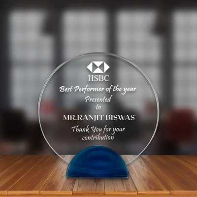 Crystal Plaque with Premium Sandblasting