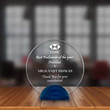 Crystal Plaque with Sandblasting