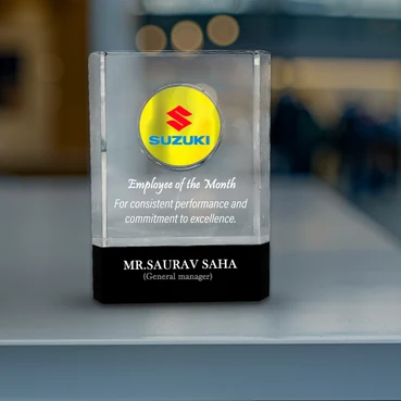 Premium Personalised Crystal Plaque with Sandblasting