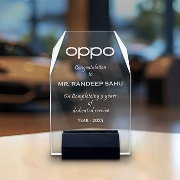 Custom-Printed Corporate Crystal Plaque